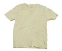 Světložluté úpletové žebrované tričko Reserved