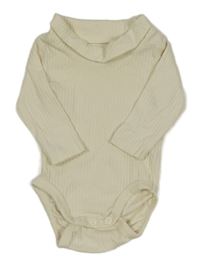 Smotanové rebrované body s golierikom H&M