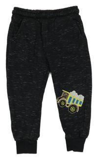 Černé melírované tepláky s autem F&F