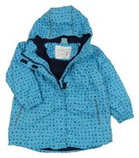 Světlemodro-tmavomodrá voděodolná zateplená bunda s hvězdami a kapucí X-mail