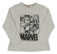 Svetlosivé melírované tričko so superhrdinami  Marvel