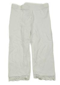 Biele crop legíny s čipkou Kiki&Koko