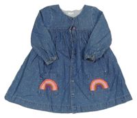 Modré puntíkaté riflové šaty s duhami Next