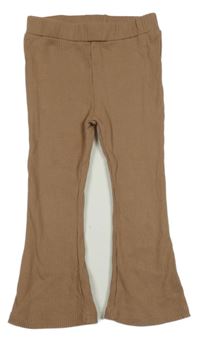 Hnědé žebrované flare legíny 