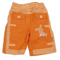 Oranžové plátenné nohavice s králikom