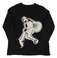 Čierne tričko s basketbalistou H&M