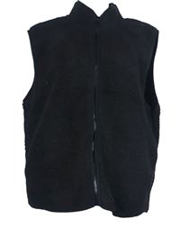 Dámská černá huňatá vesta Primark 