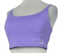 Dámský lila sportovní crop top s kamínky