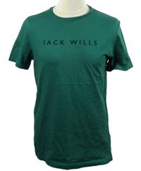 Pánské tmavozelené tričko s logem Jack Wills 