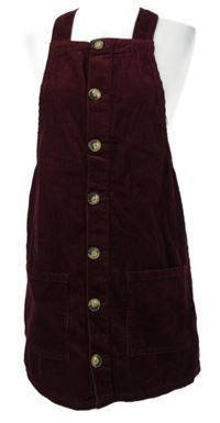 Dámské vínové manšestrové propínací šaty Denim 