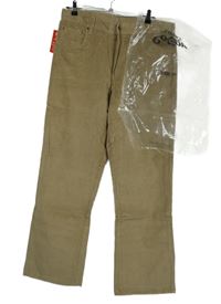 Nové - Pánské béžové manšestrové kalhoty Cotton vel. 36