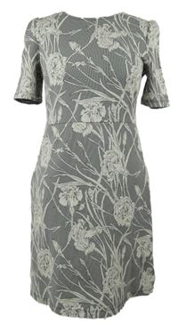 Dámské černo-bílé květované pletené šaty Next 