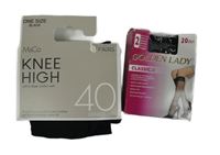 Nové - 4x Dámské černé silonové podkolenky 