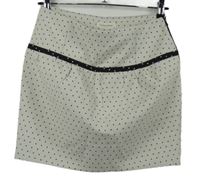 Dámská smetanovo-černá puntíkovaná minisukně Naf Naf 