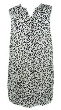 Dámská bílo-černá vzorovaná šifonová halenka TU 