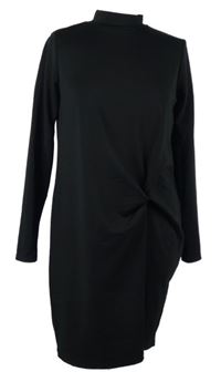 Dámské černé šaty s řasením Gina Tricot 