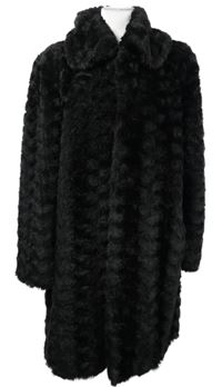 Dámský černý kožešinový kabát 