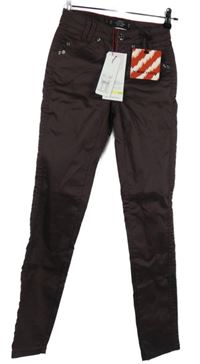 Nové - Dámske vínové skinny elastické rifle Street On vel. 32