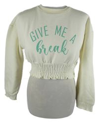 Dámska smotanová crop mikina s nápisom Forever21