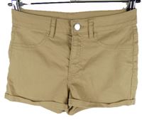 Dámske béžové elastické rifľové kraťasy H&M