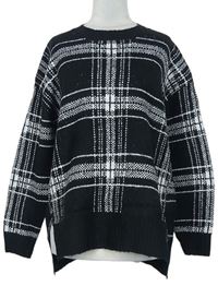 Dámsky čierno-biely kockovaný sveter M&S