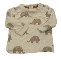 Béžové tričko so slonmi