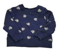 Tmavomodrá mikina so srdiečkami Mothercare