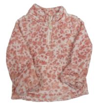 Ružová chlpatá mikina s fľakmi jumping beans