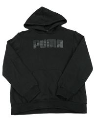 Černá mikina s logem a kapucí Puma