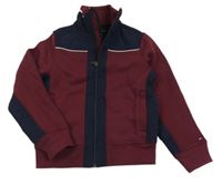 Tmavomodro-vínová tepláková prepínaci mikina zn. Tommy Hilfiger