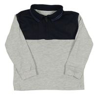 Tmavomodro-čierno-sivé polo tričko Nutmeg