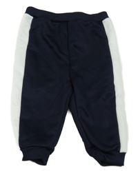 Tmavomodro-biele športové tepláky Shein