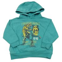 Tyrkysová mikina s dinem a kapucňou Next