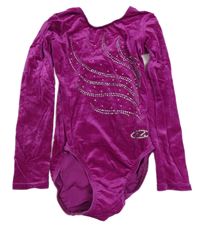 Malinové zamatové cvičobné body s kamienkami