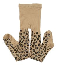 Béžové punčocháče s leopardím vzorem H&M