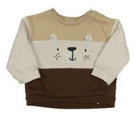 Béžovo-melírovano-hnedá mikina s čumáčkem Primark