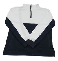 Bielo-tmavomodrá športová mikina