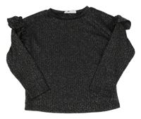Čierne trblietavé tričko s volány Primark