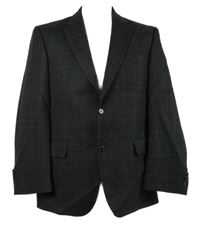 Pánské šedo-modro-hnědé kostkované vlněné sako