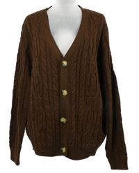 Pánsky hnedý copánkový prepínaci sveter Asos