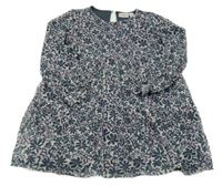 Tmavomodré kvetované šaty Garcia