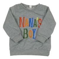 Sivá melírovaná mikina s farebným nápisom