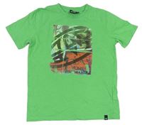 Zelené tričko s potlačou Animal