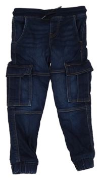 Tmavomodré teplákové cuff rifle s vreckami zn. Primark