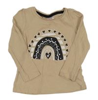 Béžové tričko s dúhou