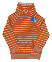 Nové - Oranžovo-sivý pruhovaný sveter Kiki&Koko