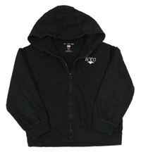 Černá propínací mikina s nápisem a kapucí F&F