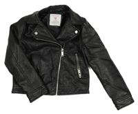 Černý koženkový jarní crop křivák PRIMARK