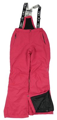 Fuchsiové šusťákové funkční oteplovačky s kšandami CMP