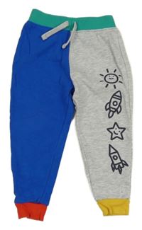 Modro-šedé tepláky se sluníčkem a raketou Dunnes